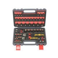 51PC 72T RATCHET WRENCH AND BIT SOCKET SET