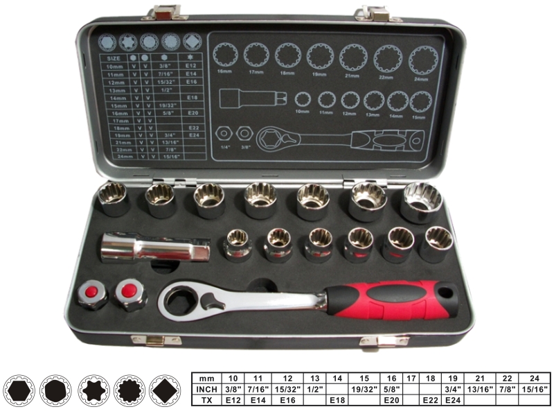 ZOMIYU 17-Piece Pass Through Socket Set, Chrome Vanadium Steel, Metric Pass-Through Socket Set 10-24mm, 1/2 & 3/8 Socket Adapter, 19mm Extension Bar & Reversing Ratchet ZOMIYU 17-Piece Pass Through Socket Set, Chrome Vanadium Steel, Metric Pass-Through Socket Set 10-24mm, 1/2 & 3/8 Socket Adapter, 19mm Extension Bar & Reversing Ratchet