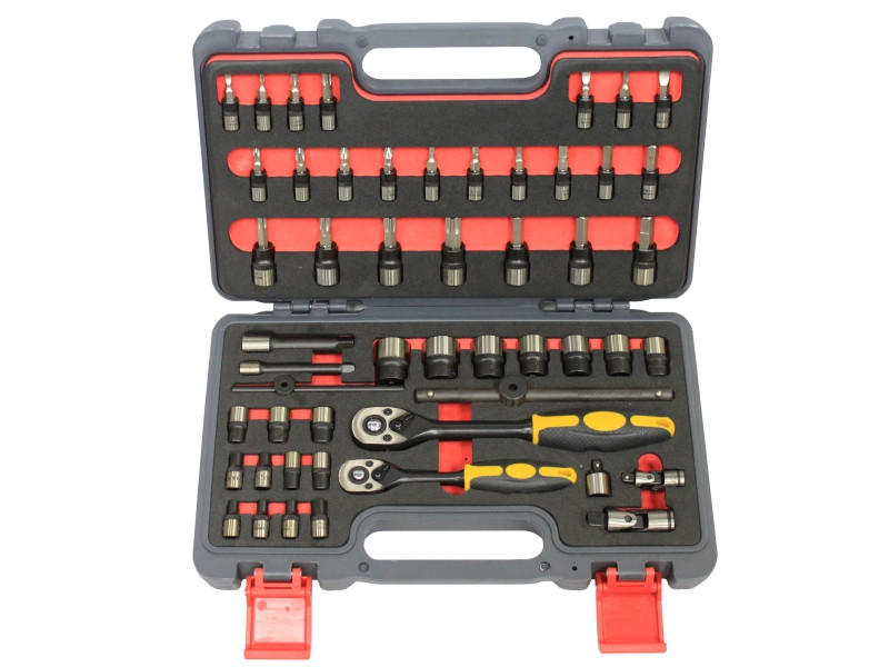 51PC 72T RATCHET WRENCH AND BIT SOCKET SET