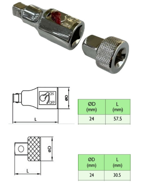 3/8" DR. LED LIGHT ADAPTOR SET