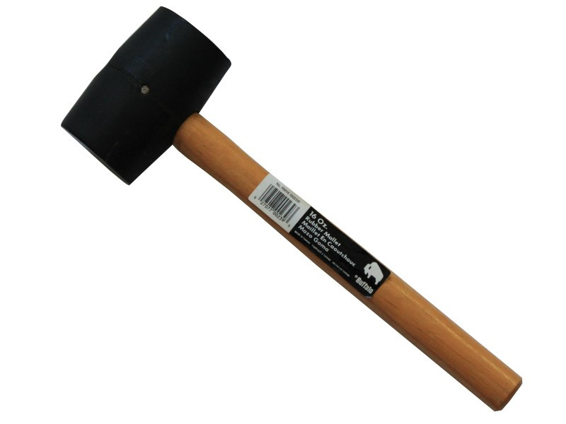 1 LB. RUBBER MALLET WITH WOOD HANDLE